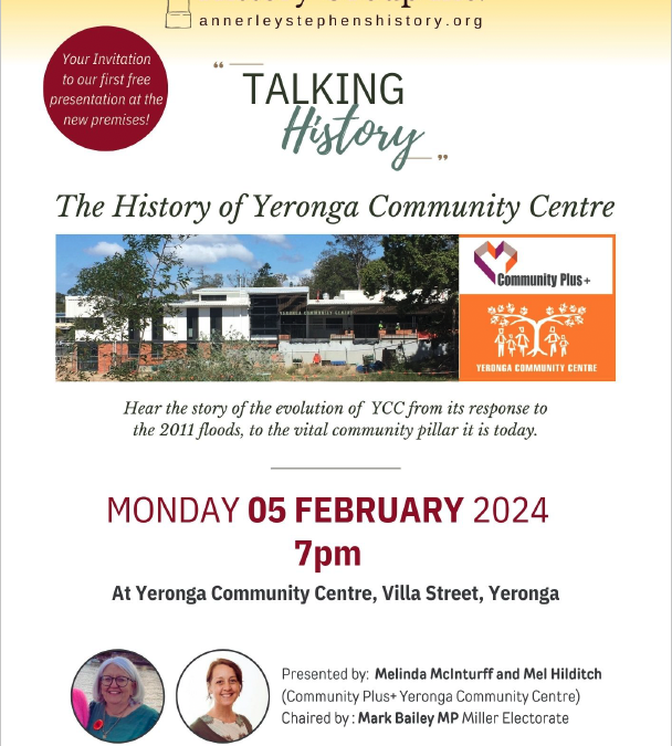 The History of the Yeronga Community Centre