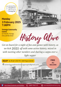 History Alive: Welcome to ASHG 2025 @ Yeronga Community Centre